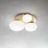 Image de Ideallux Ideal Lux plafonnier Ninfea, laiton, verre opalin, 3flg.