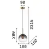 Image de Ideallux Ideal Lux suspension Empire Sfera, verre clair/gris fumée