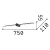 Image de Applique murale LED Ideal Lux Filo, blanche, largeur 75 cm, métal