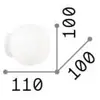Image de Ideallux Ideal Lux applique murale Mapa, Ø 10 cm, verre opalin, blanc, sphère