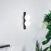 Image de Ideal Lux applique murale LED Ping Pong noir à 2 lampes verre opale