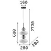 Image de Ideallux Ideal Lux Suspension LED Lumiere-2, verre opalin/gris