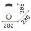 Image de Ideallux Ideal Lux Plafonnier LED Lumiere-2, verre opalin/gris, noir