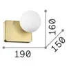 Image de Ideallux Ideal Lux applique murale Penta, doré, verre opalin, aluminium