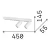 Image de Ideal Lux spot pour plafond Profilo, blanc, à 2 lampes, métal