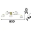Image de Ideal Lux plafonnier Hermes, blanc, 90 cm, à 5 lampes, verre