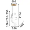 Image de Suspension IDEAL LUX Equinoxe à 6 lampes, couleur chrome, verre transparent