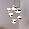Image de Ideallux Ideal Lux suspension LED Galaxy, à 6 lampes, acrylique, métal