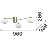 Image de Ideal Lux plafonnier Hermes, blanc, 90 cm, à 3 lampes, verre