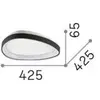Image de Plafonnier LED IDEAL LUX Gemini noir 42 cm 3000 K marche/arrêt