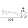 Image de Ideal Lux spot pour plafond Profilo, blanc, à 4 lampes, métal