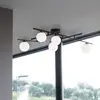 Image de Ideal Lux plafonnier Atlas noir à 5 lampes métal verre
