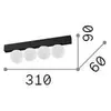 Image de Ideal Lux Plafonnier LED Ping Pong blanc à 4 lampes, verre opalin