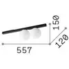 Image de Ideal Lux plafonnier Binomio, blanc, à 2 lampes, métal, verre
