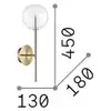 Image de Applique murale IDEAL LUX Equinoxe, chrome/gris fumé, hauteur 45 cm