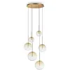 Image de Ideal Lux EQUINOXE Plafonnier suspendu à 6 lampes avec abat-jour ambre