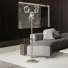 Image de Lampadaire IDEAL LUX Equinoxe, chrome/gris fumé, hauteur 166 cm