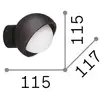 Image de Applique murale IDEAL LUX Bloom, noire, Ø 12 cm, métal