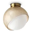 Image de Ideal Lux Plafonnier moderne 1 lumière E27 laiton verre aluminium