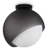 Image de Ideal Lux Plafonnier 1 lumière E27 noir verre aluminium