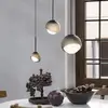 Image de Suspension IDEAL LUX Bloom, Ø 12 cm, noir, métal/verre