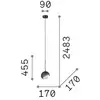 Image de Suspension IDEAL LUX Bloom, Ø 17 cm, laiton, métal/verre