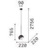 Image de Suspension IDEAL LUX Bloom, Ø 22 cm, laiton, métal/verre