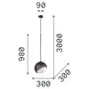 Image de Suspension IDEAL LUX Bloom, Ø 30 cm, laiton, métal/verre
