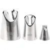 Image de ROSEBEAR Lot de 3 douilles de glaçage en acier inoxydable pour décoration de pâtisserie, biscuits, gâteaux