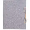 Image de iFCOW Album de scrapbooking en lin créatif avec sangle en corde 30 pages