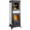 Image de La Nordica Poêle à bois Gemma Forno 165 Elegance Blanc Infinity 6 kW Poêle à bois avec compartiment de cuisson en fonte émaillée 120 mm Tuyau de fumée supérieur Rinçage vitres Verre céramique Volume