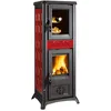 Image de La Nordica Gemma Forno 165 Poêle à bois 6 kW Bordeaux en fonte émaillée avec compartiment de cuisson Ø 120 mm Chauffage continu pour bois de chauffage compact Design classique (céramique Elegance
