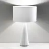 Image de Selène Lampe table Costa Rica abat-jour blanc, pied blanc