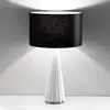 Image de Selène Lampe table Costa Rica abat-jour noir, pied blanc