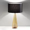 Image de Selène Lampe table Costa Rica abat-jour noir, pied ambre