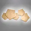 Image de Selène Applique LED Pleiadi à feuilles d'or, à 5 lampes