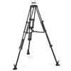 Image de Manfrotto MVTTWINMA Trépied Vidéo Manfrotto en Aluminium à Double Tube avec Entretoise à Mi-Hauteur - Adaptateur de Bol 100mm à 75mm - 3 Patins en Coutchouc - Pieds en Pointe