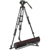 Image de Manfrotto 504X Tête Vidéo Fluide Trépied Aluminium Deux Jambes, avec Ecarteur au Sol, pour Reflex et Appareils Photo Numériques, Caméscopes, Photographes et Vidéastes, Sac de Transport, Charge 12 kg