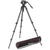 Image de Manfrotto Tête Vidéo Fluide 504X Vidéo Trépied Carbone 536 Une Jambe, Fibre Carbone Qualité Supérieure, pour Appareils Photo Numériques Reflex, Photographes et Vidéastes, Sac Transport, Charge 12 kg