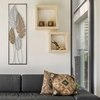 Image de Mauro Ferretti - Décoration murale Feuille B doré/argenté - 99.5x30.5x2.5 cm OS