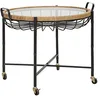 Image de Mauro Ferretti Table basse Cebu avec verre et roues 70,5 x 65 cm