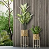 Image de Mauro Ferretti - 2 pots sur support Golvy dorés - 22.5x22.5x52 cm OS