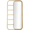 Image de Mauro Ferretti Italian Design Miroir sur Pied Panama 77,5 x 3,3 x 151 cm métal rotin Marron