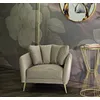 Image de Mauro Ferretti - Fauteuil en bois d'eucalyptus, éponge, polyester et métal Kiev gris   88x77x74 cm OS