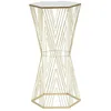 Image de Mauro Ferretti Table porte-téléphone Lines hexagonale en métal doré 80 x 40 x 35 cm