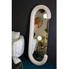 Image de Mauro Ferretti - Miroir mural chantal velours crème - 60x7x160 cm OS