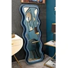 Image de Mauro Ferretti - Miroir mural emily velours bleu - 60x6x160 cm OS