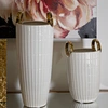 Image de Mauro Ferretti - Vase en ceramique shopping blanc/doré - Ø 18x25 cm OS