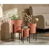 Image de Mauro Ferretti - Lot de 3 supports pour vases en fer Milly rouge brique et noir   D.36x56,5 / 30x48,5 / 24x37,5 cm OS