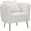 Image de Mauro Ferretti Table de chevet/coiffeuse avec pouf POK cm Ø 52 x 70 - Ø 36 x 39, blanc/or